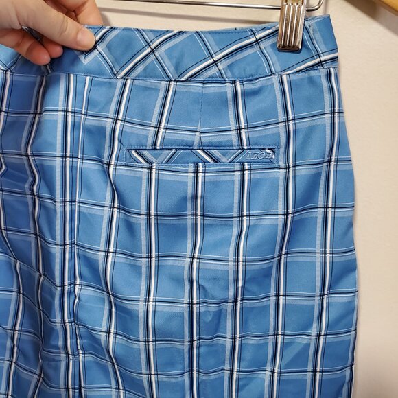 IZOD XFG Golf Skort Skirt Shorts Mini Athleisure Pickleball Blue Plaid Women's 2 - Picture 10 of 16